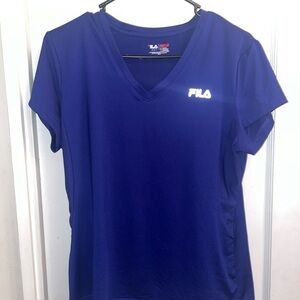 FILA Women's V-Neck Top - Blue